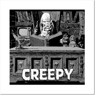 Uncle Creepy B&W Posters and Art